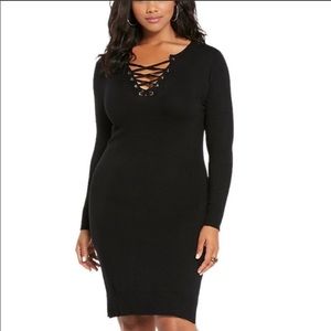 Torrid black lace up dress